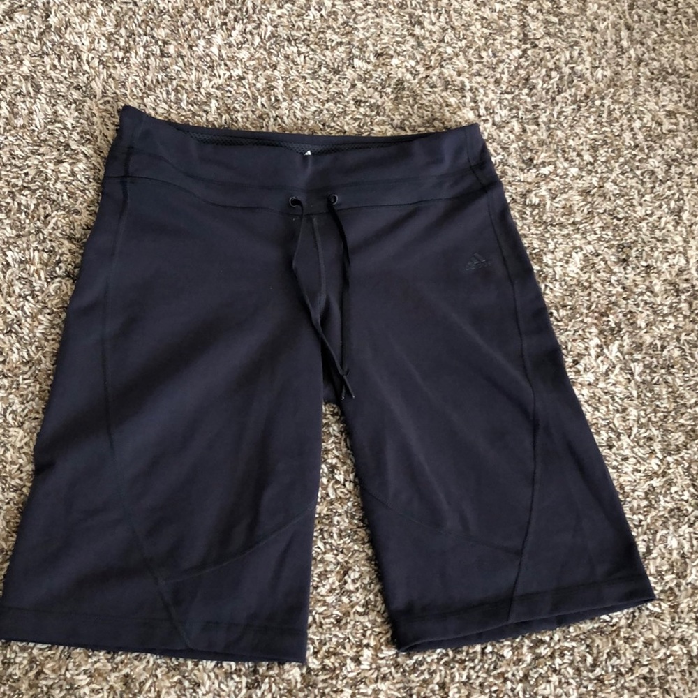 Long black adidas shorts
